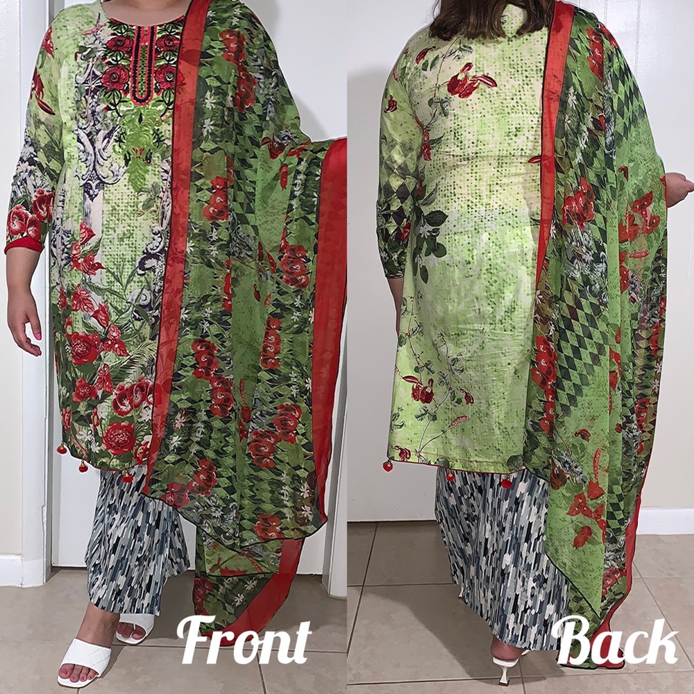 3 piece lawn suit| Pakistani/Indian shalwar Kameez